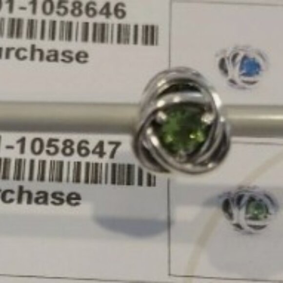 Authentic PANDORA Sterling Silver August Green Eternity Circle Charm 790065C03 - Picture 2 of 10
